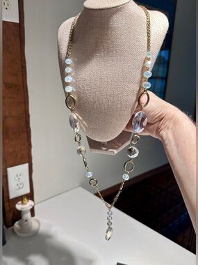 Hush Gold Chain Necklace with Crystal Beads